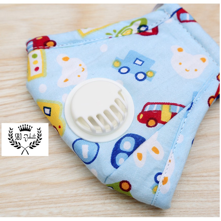 MASKER ANAK COTTON ANTI VIRUS ANTI POLUSI DENGAN FILTER PM2.5