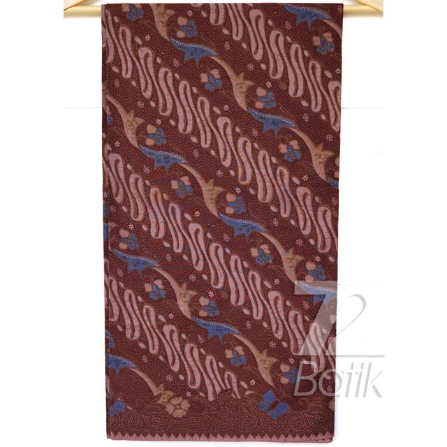 KEMEJA BATIK PRIA Lengan Pendek Premium Motif Parang Warna Coklat Biru 721478 Cap 72 - Baju Kemeja Atasan Pakaian Setelan Batik Pria Cowok Laki Laki Remaja Keluarga Kantor Lengan Pendek Modern Slimfit Slim Fit Premium Kekinian