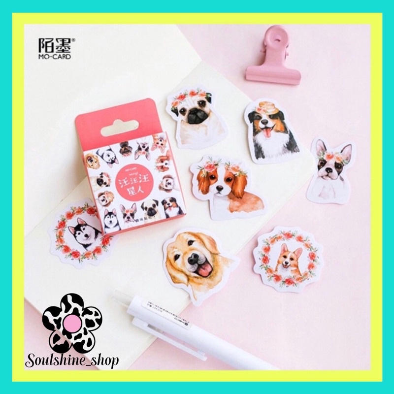 

45Pcs Sticker Desain Anjing Kawaii Lucu