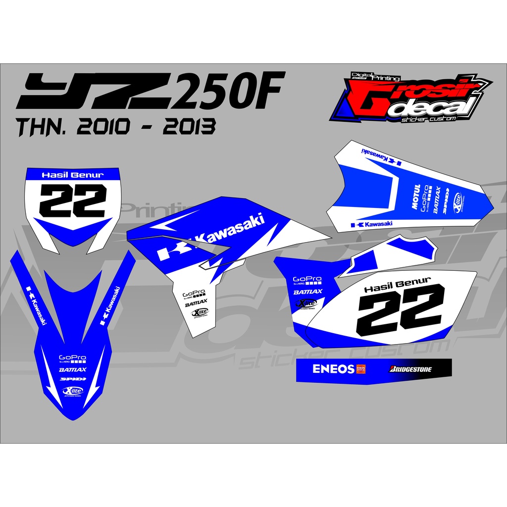 Stiker Decal YZ 250F 2010 - 2013  Sticker YZ 250F Lama Fullbody free custom