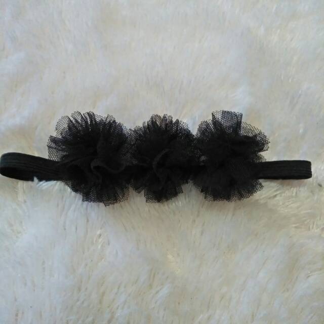 Bandana pompom hitam