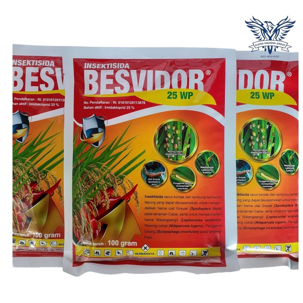 BESVIDOR 25 WP 100gr bahan aktif imidaklropid 25 % zykate zikat AVIDOR