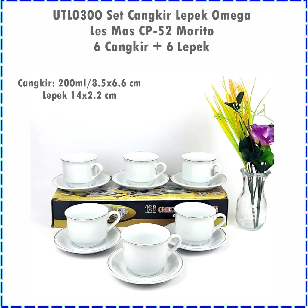 UTL030O Set Cangkir Lepek Omega Les Mas CP-52 Morito