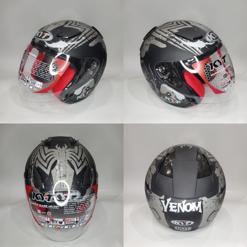 Helm half face KYT DJ maru motif venom
