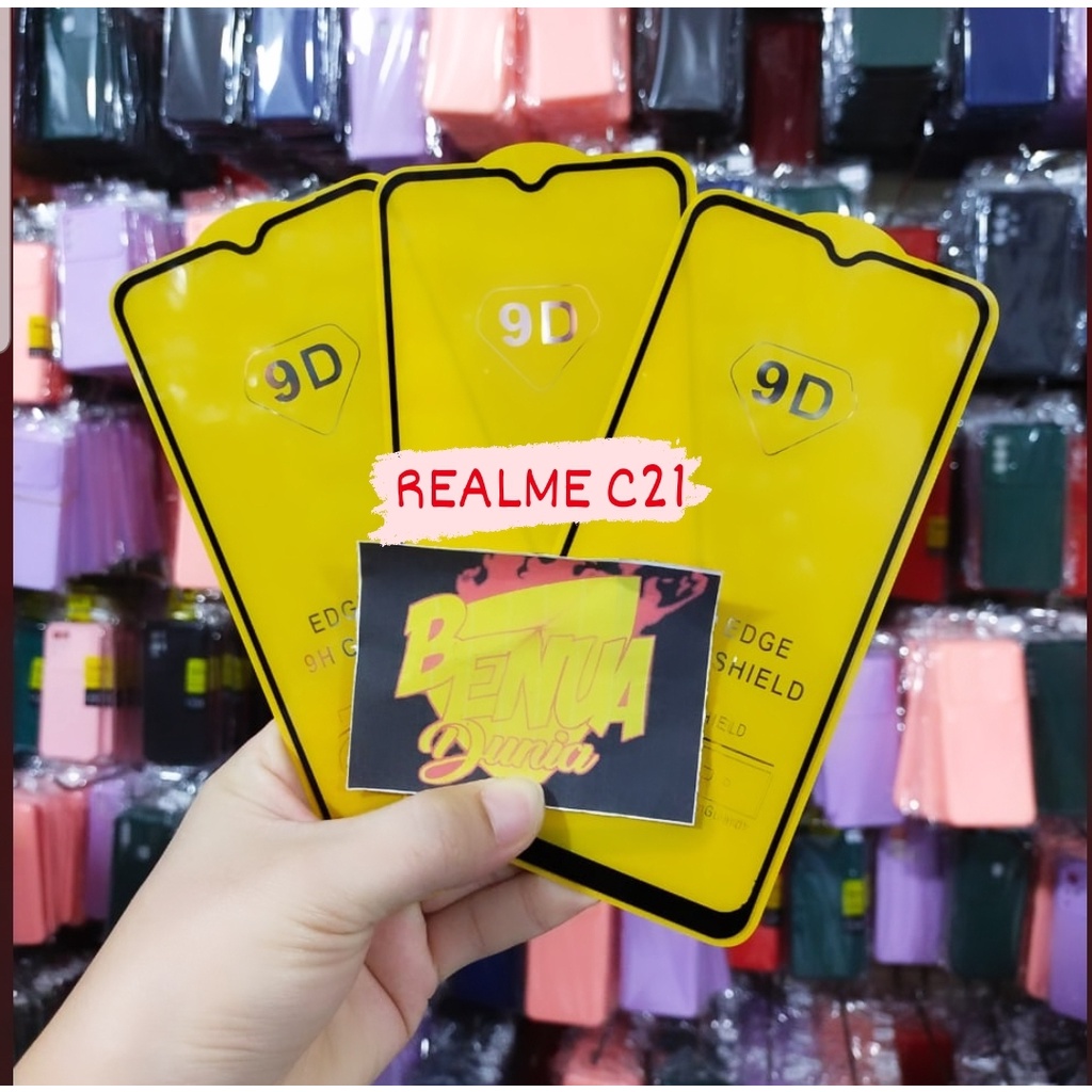 ANTI GORES KACA REALME C21 - TEMPERED GLASS FULL LEM 9D TEMPER GLASS REALME C21 - BD