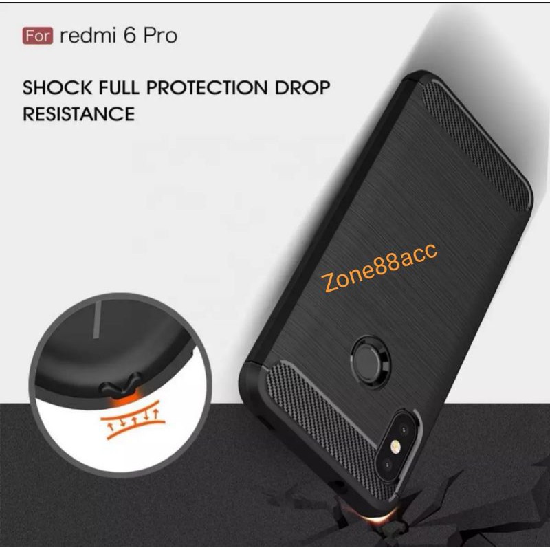 Silicon Case Redmi 6 Pro Mi A2 Lite Softcase iPAKY Carbon Casing Cover TPU