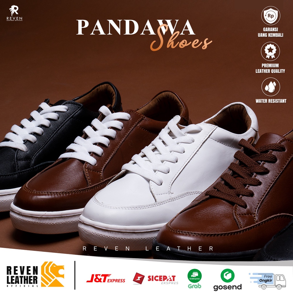 Sepatu Casual Pria Sneakers Formal Kasual Santai Polos Kerja Ori Pria Cowok Kulit Sapi Asli Original