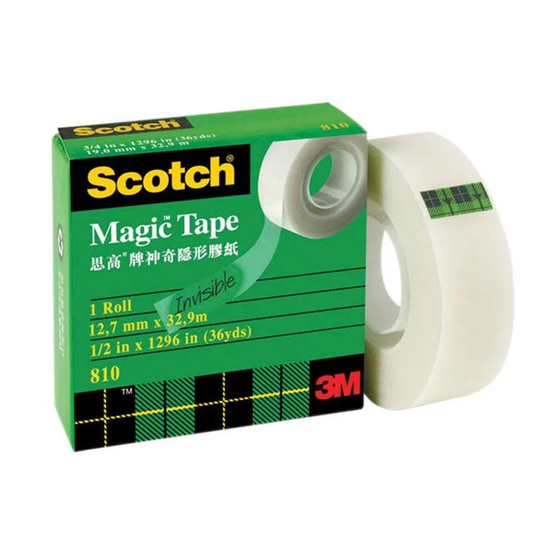 SELOTIP ISOLASI MAGIC TAPE 3M SCOTCH 12 MM X 36 Y 810 1/2 IN X 1296 BISA TULIS