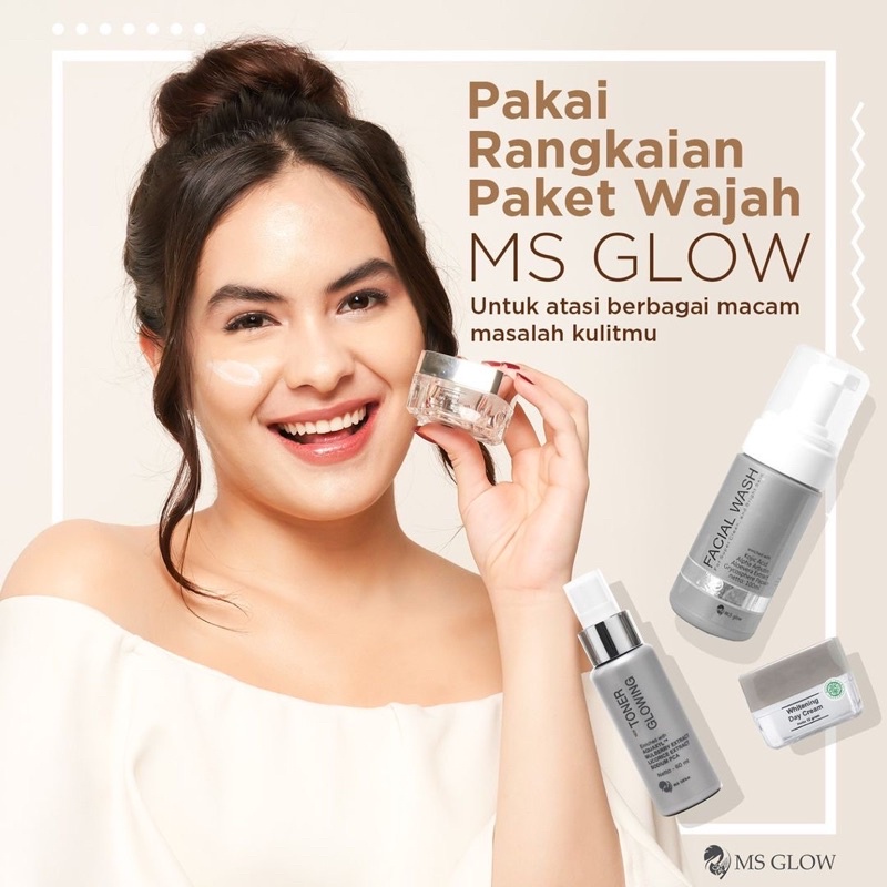 MS GLOW [𝐁𝐏𝐎𝐌] PAKET WHITENING ACNE ULTIMATE LUMINOUS ORIGINAL 100% Paket Wajah Lengkap Semua Series Msglow