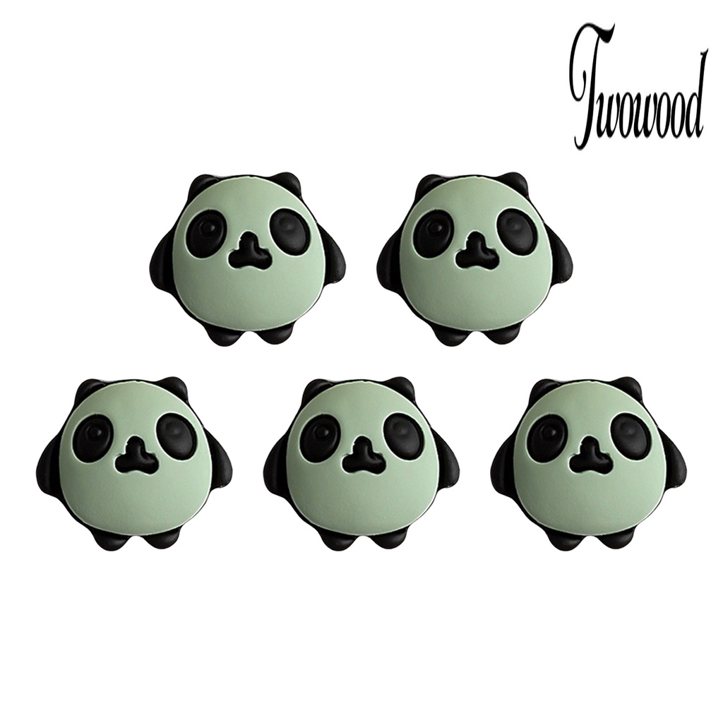 Twowood 5Pcs / Set Ornamen Kartun Panda Untuk Dekorasi Nail Art DIY