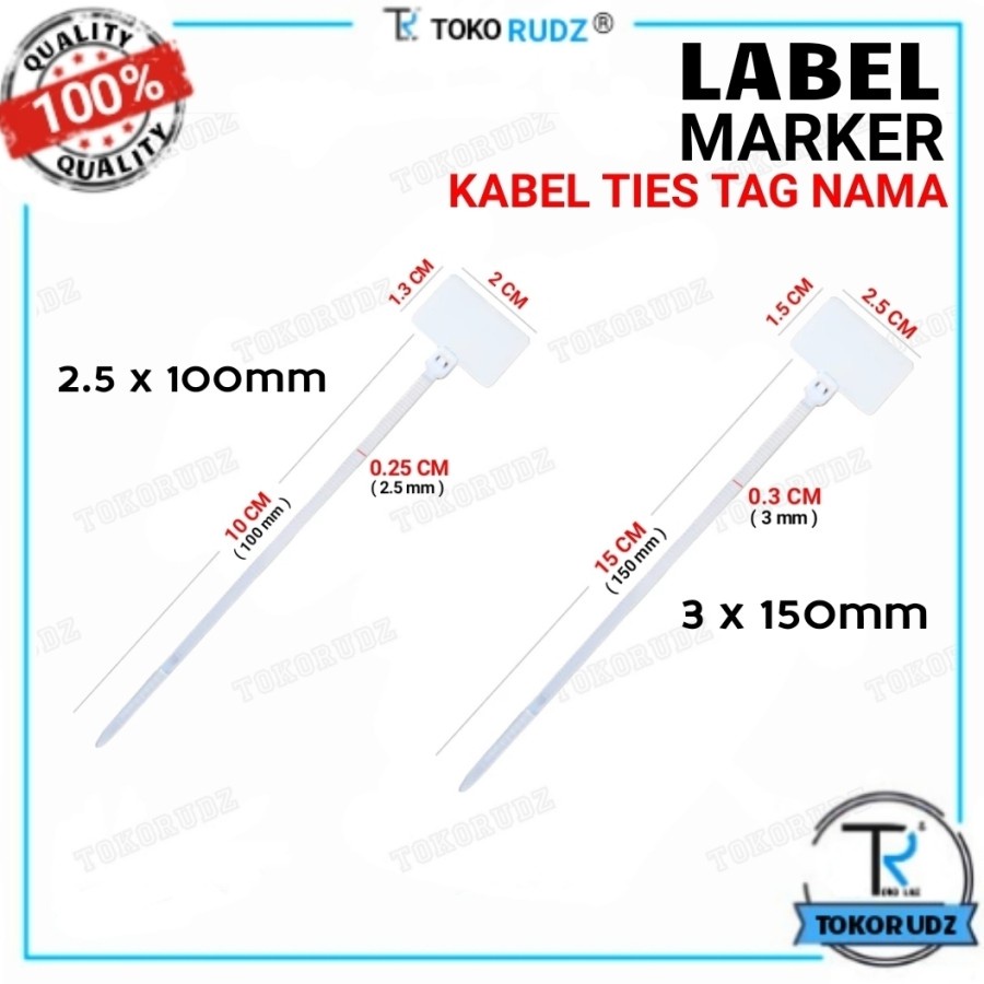 1 Kantong Kabel Tis Maker Tie Cable Ties Marker Name Tag Pengikat Label Nama