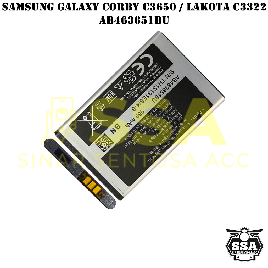 Baterai Original OEM Samsung Galaxy Corby Lakota C3650 C3322 AB463651BU HP Ori Battery Batrai Batre Batu Batere GARANSI AWET MURAH