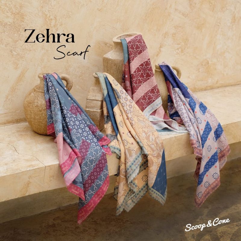 SCOOP AND CONE BY MONEL ZEHRA SERIES | KERUDUNG VOAL SEGI EMPAT HIJAB