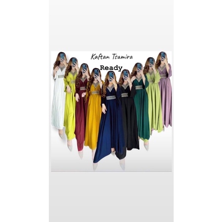 Kaftan Tsamira Renda Free Belt Dress Kaftan Wanita Rayon Twill Jumbo