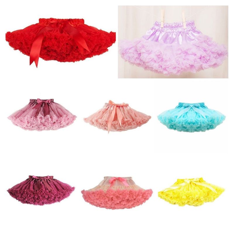 rok tutu rumbai anak dress pesta perempuan rok rempel