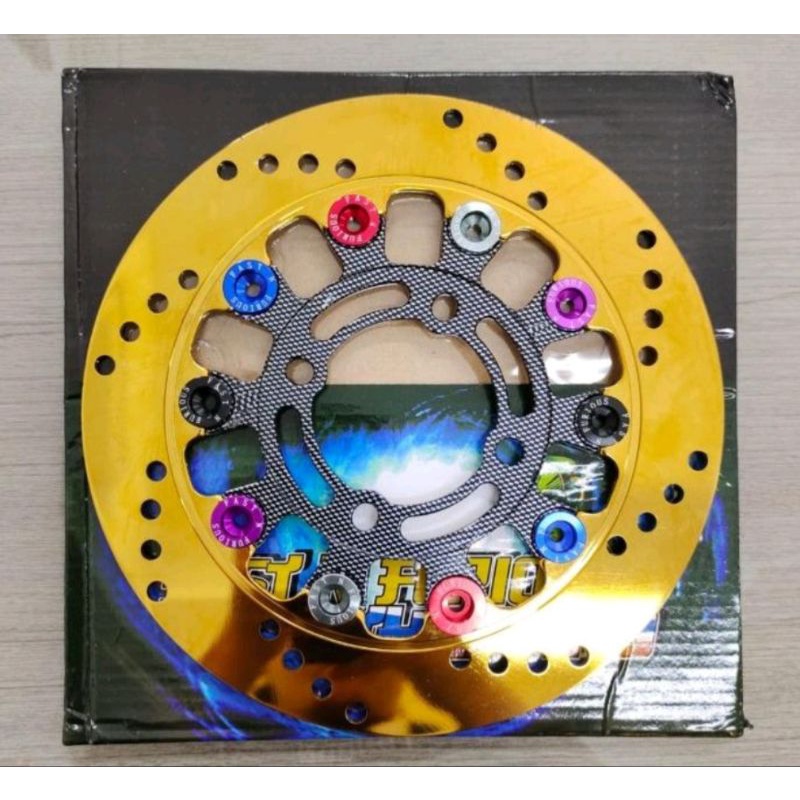 Piringan cakram floating  gold carbon 220mm universal lubang 4