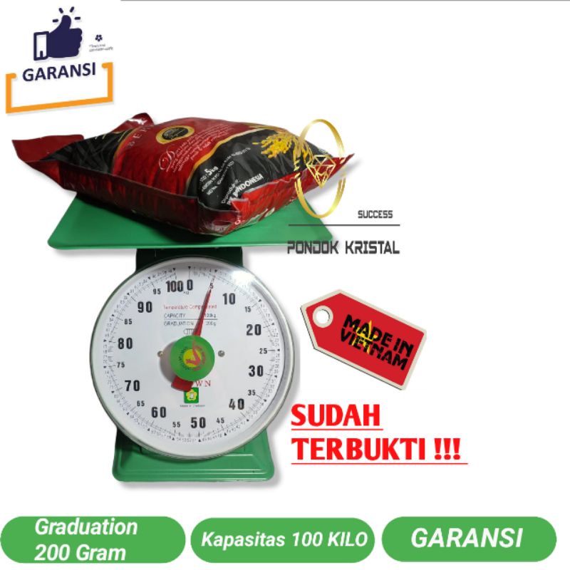 TIMBANGAN DUDUK TIMBANGAN BUAH JARUM NHON HOA 100 KG CROWN / TIMBANGAN USAHA BERAS BUAH MANISAN / TI
