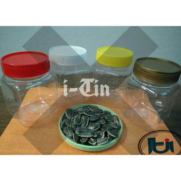 BOTOL PLASTIK PET JAR 200ML SQUARE GOLD