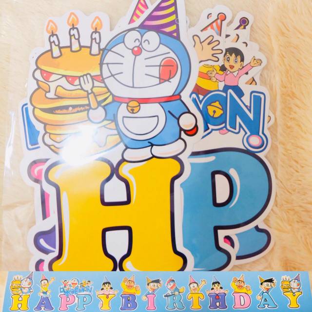 banner karakter happy birthday DORAEMON
