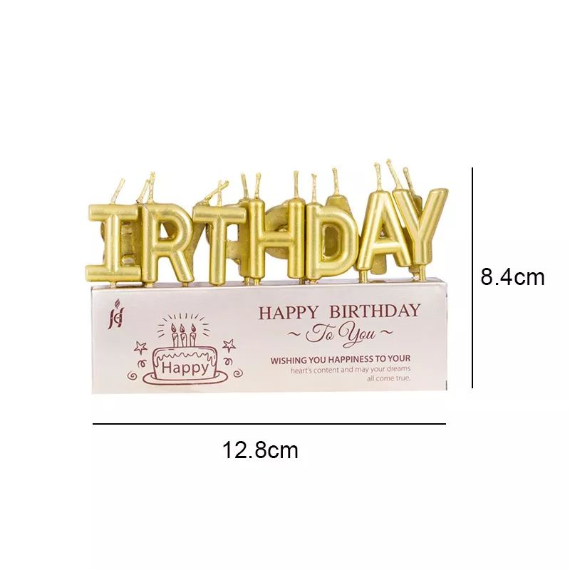 𝐓𝐞𝐫𝐦𝐮𝐫𝐚𝐡 Lilin Ulang Tahun Huruf Kapital / Happy Birthday Candle chrome