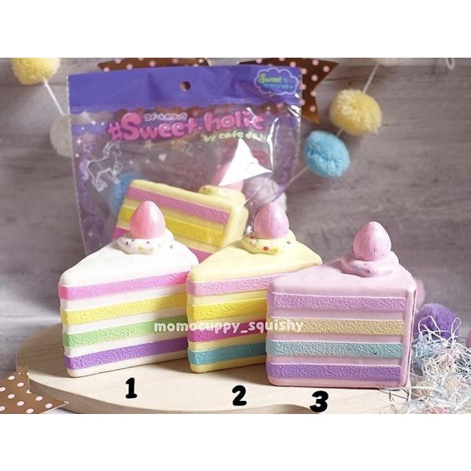 Squishy licensed sweetholic rainbow slice cake by cafe de N (ORI JAPAN ---Terbaru---