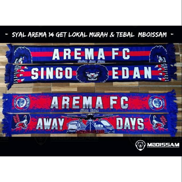 Syal scarf Arema fc suporter aremania 14 get lokal bahan rajut tebal halus mboissam