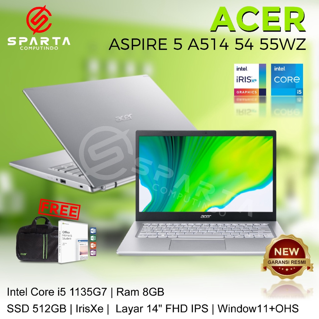 LAPTOP ACER ASPIRE 5 SLIM A514 54 55WZ New Garansi Resmi