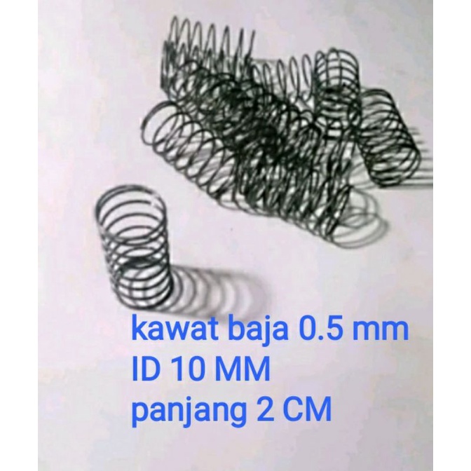 per tekan kawat baja 0.5 mm id 10 mm od 11 mm panjang 2 cm