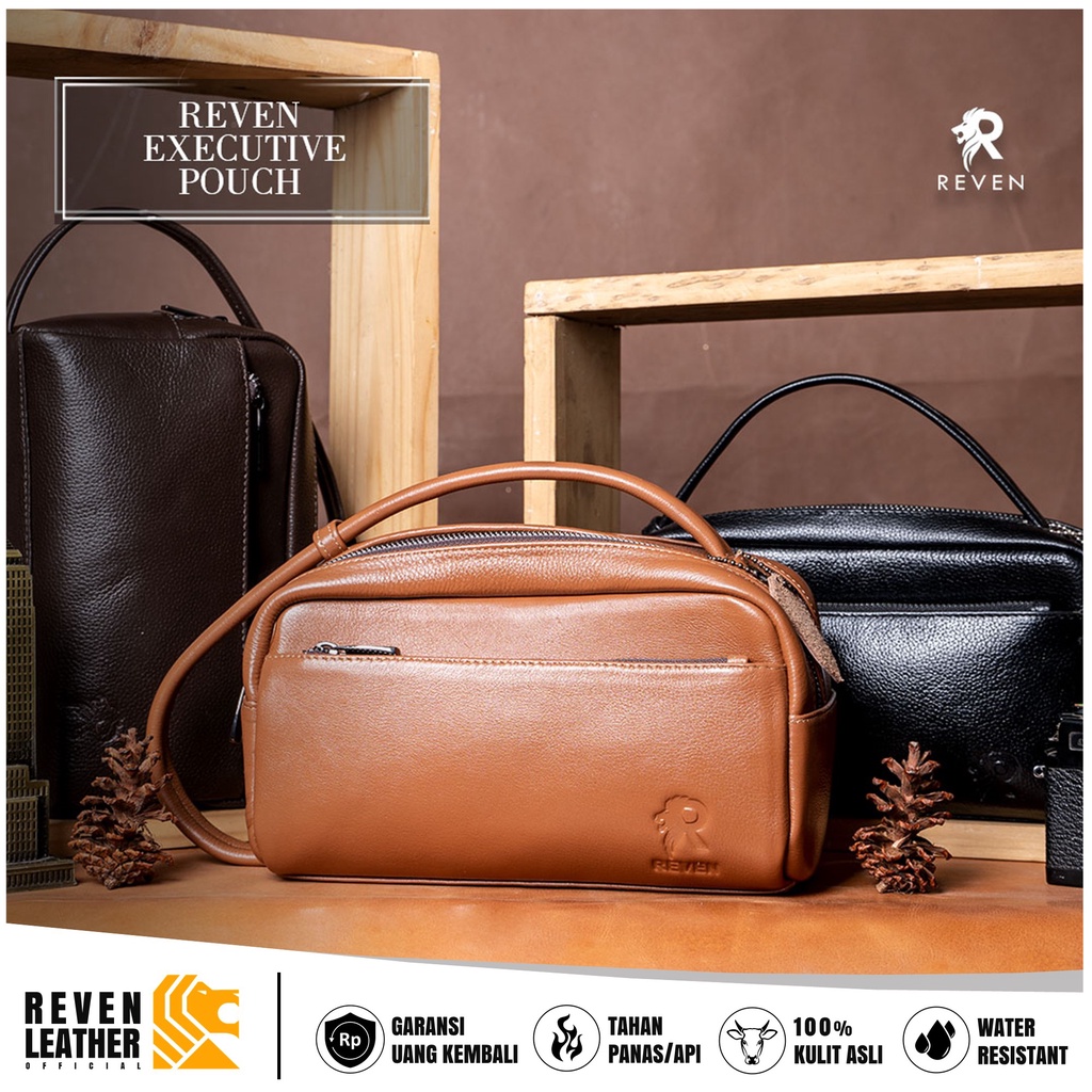 Tas Clutch Pria Full 100% Kulit Asli EXECUTIVE POUCH BAG Fashion Cowok Pria Branded Original Premium