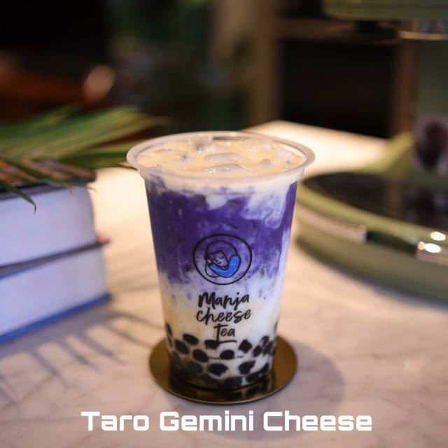 

Minuman kekinian ManjaCheeseTea Taro Gemini Cheese