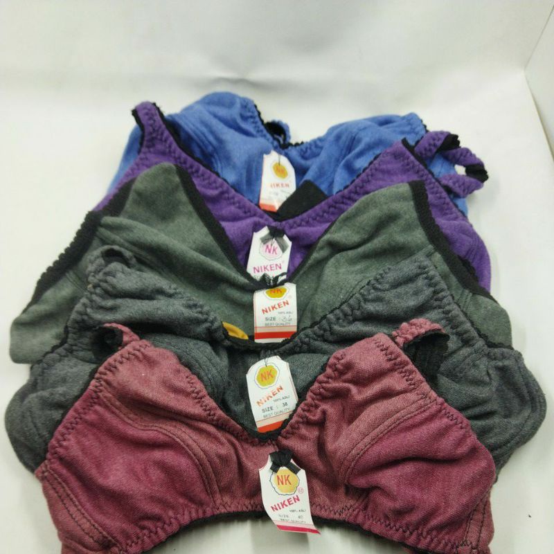 NIKEN Bra Fashion Wanita Bra Wanita Murah BH Tanpa Busa Tipis Tanpa Kawat Jumbo Bra Niken Polos