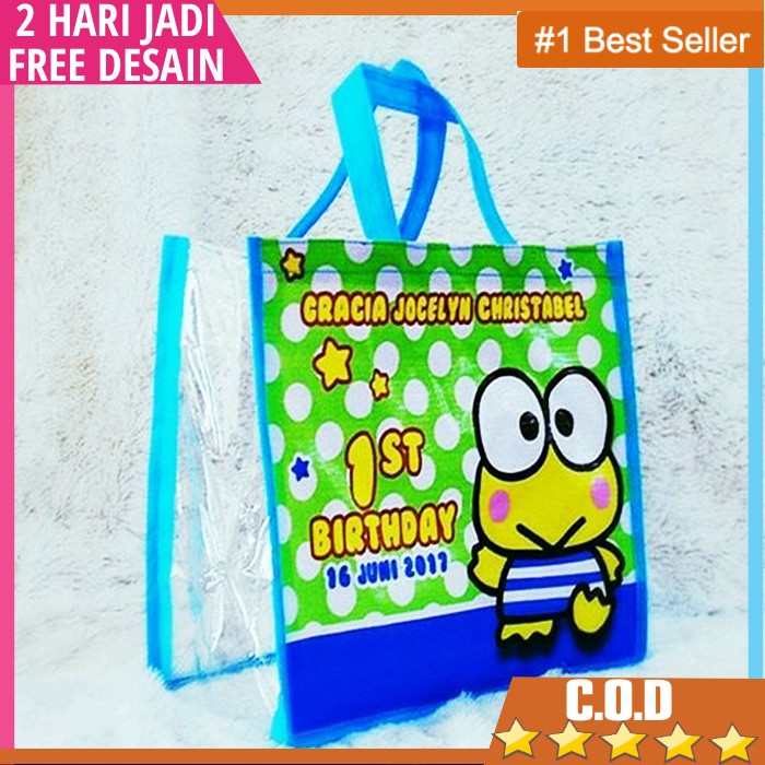 tas ultah bening souvenir ultah/tas ulang tahun/goodie bag/souvenir