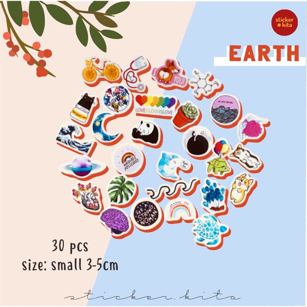 

Earth Pack - Sticker Tumblr Aesthetic [FREE GIFT] // BISA CUSTOM STICKER STICKER.KITA