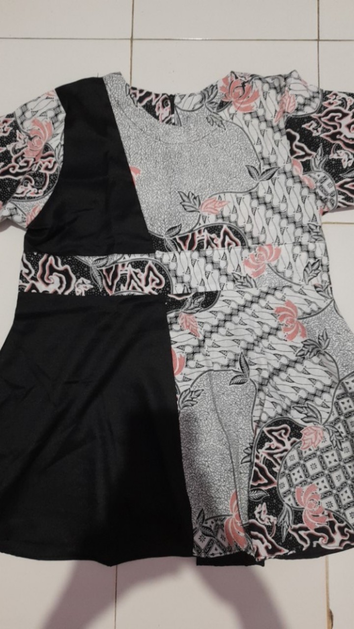 Tey-17 Batik Wanita Asj Sa Hrb026 Kenongo Kemeja Tosca Pendek