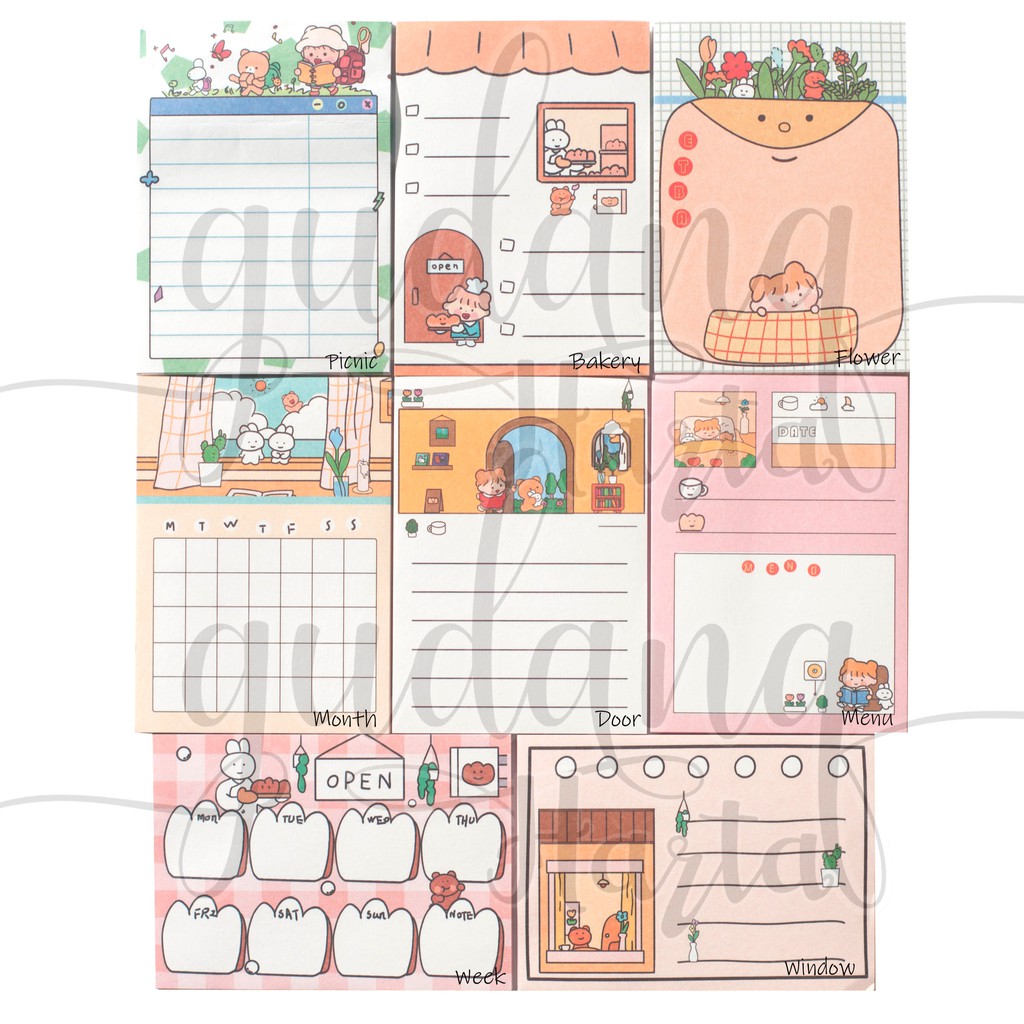 Memopad Agenda Planner Lucu Memo Notes DIY Scrapbook Unik GH 301317