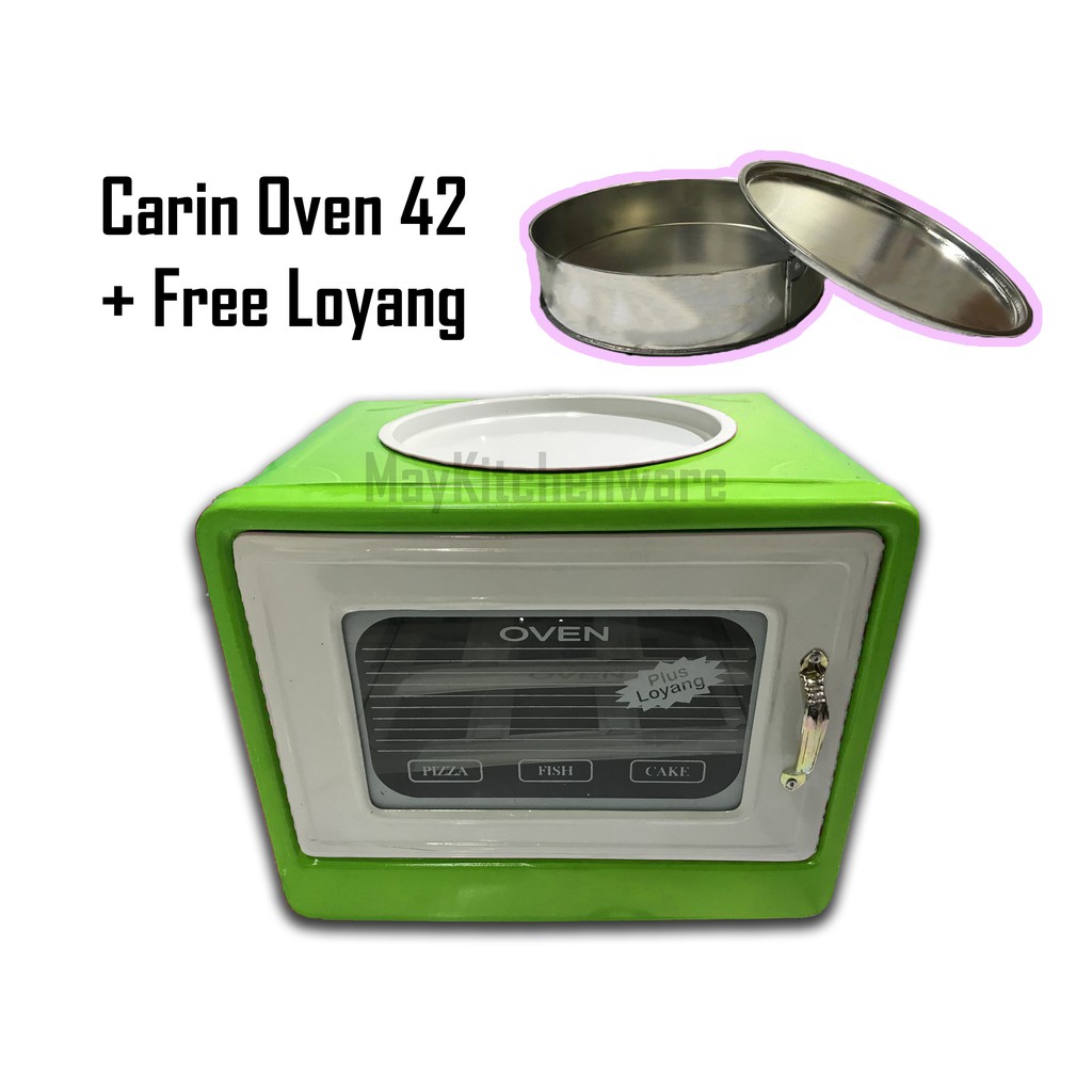 Oven Kompor Tangkring Carin Ukuran 42 Warna Rak 3 Susun kue Otang Gas Aluminium Anti Karat + Loyang