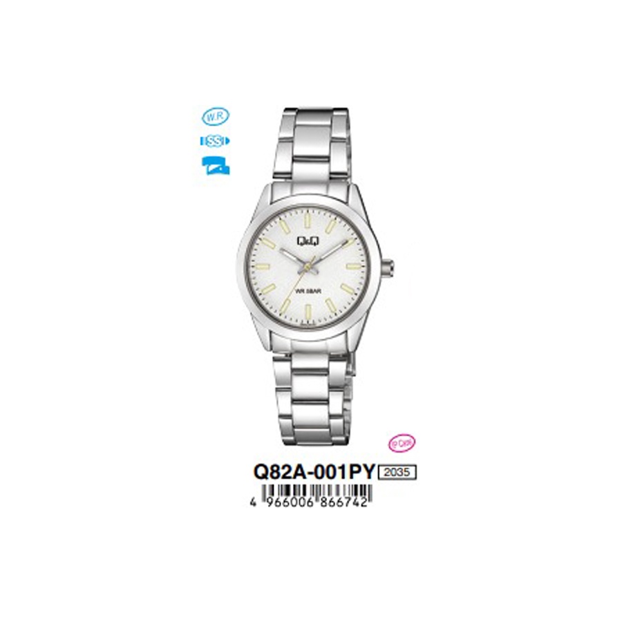 Jam Tangan Wanita Stylist Casual Business Rantai Stainless Steel Original Q&amp;Q QnQ QQ Q82A Series