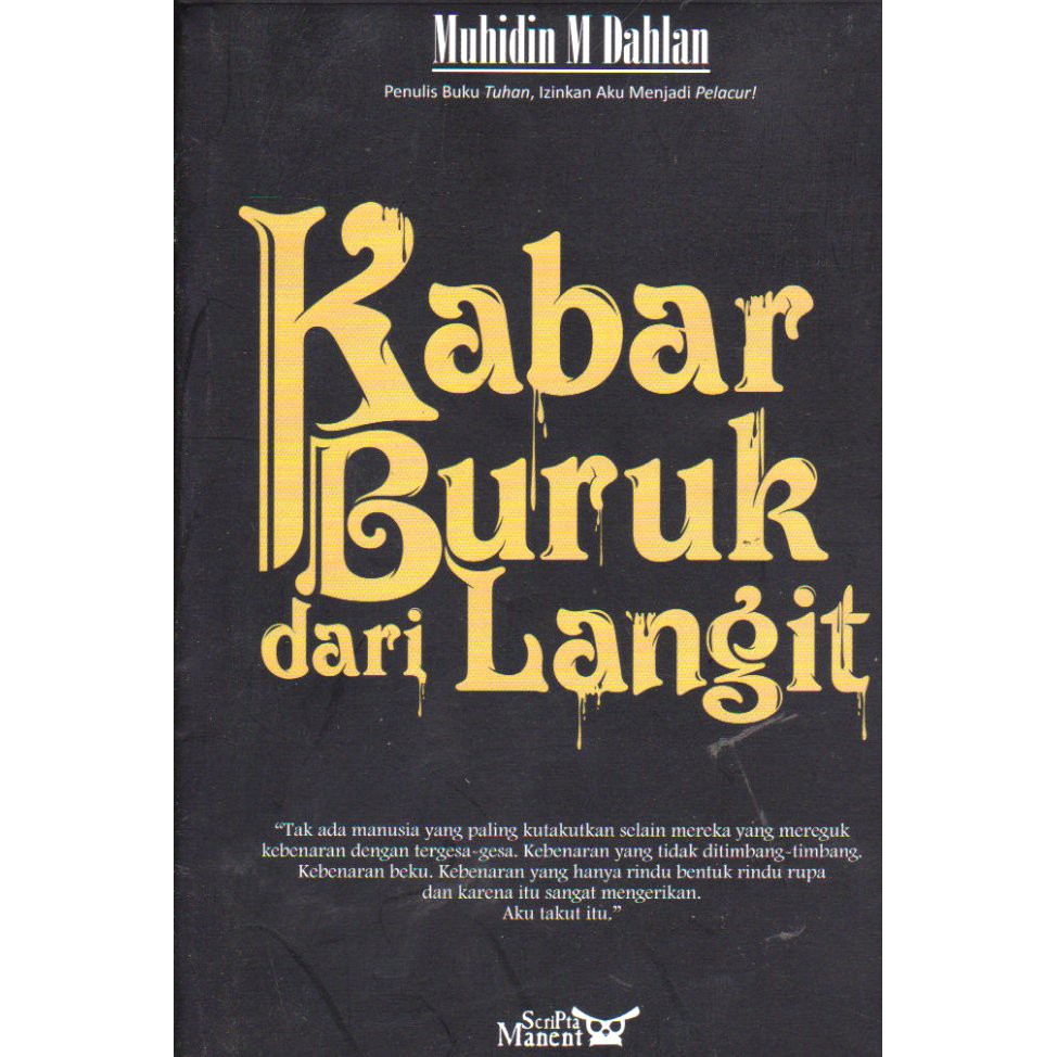 Buku Kabar Buruk dari Langit Novel  Karya Muhidin M Dahlan