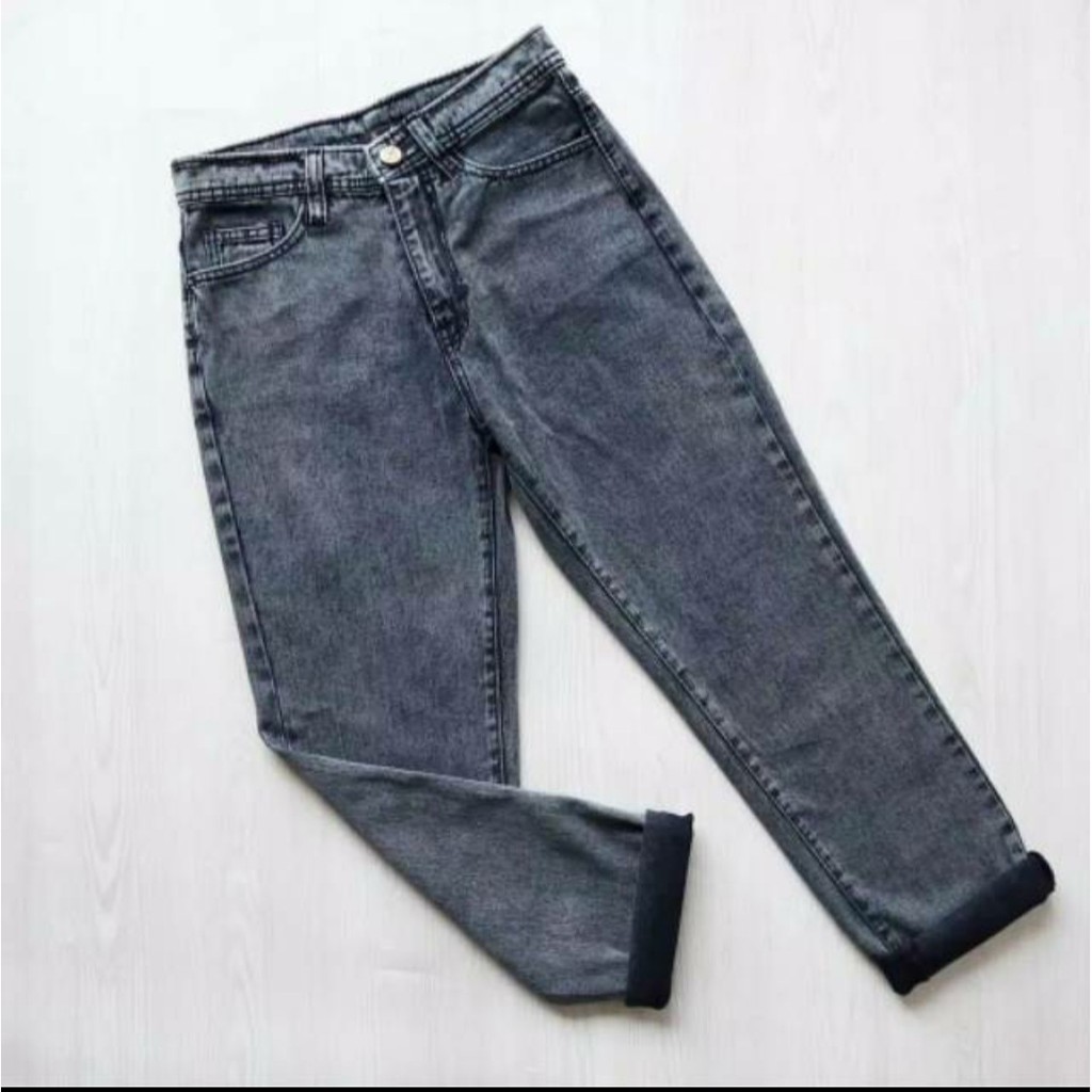 WF STORE - Boyfriend jeans polos snow black