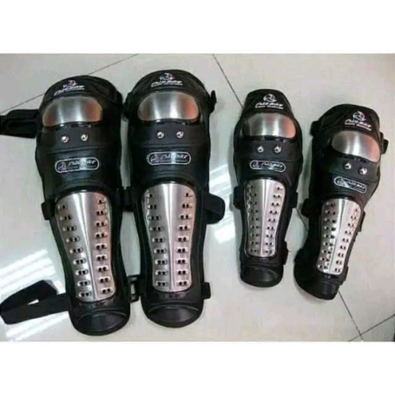 Deker Pro X Besi 1set panjang siku n Lutut Voltz Madbike Stainless Pro-X Decker knee Elbow protector