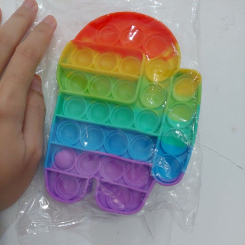 《READY STOCK 50+ JENIS》 Mainan Anak Pop it Fidget Unicorn Rainbow Versi 1-Among Us HighQuality