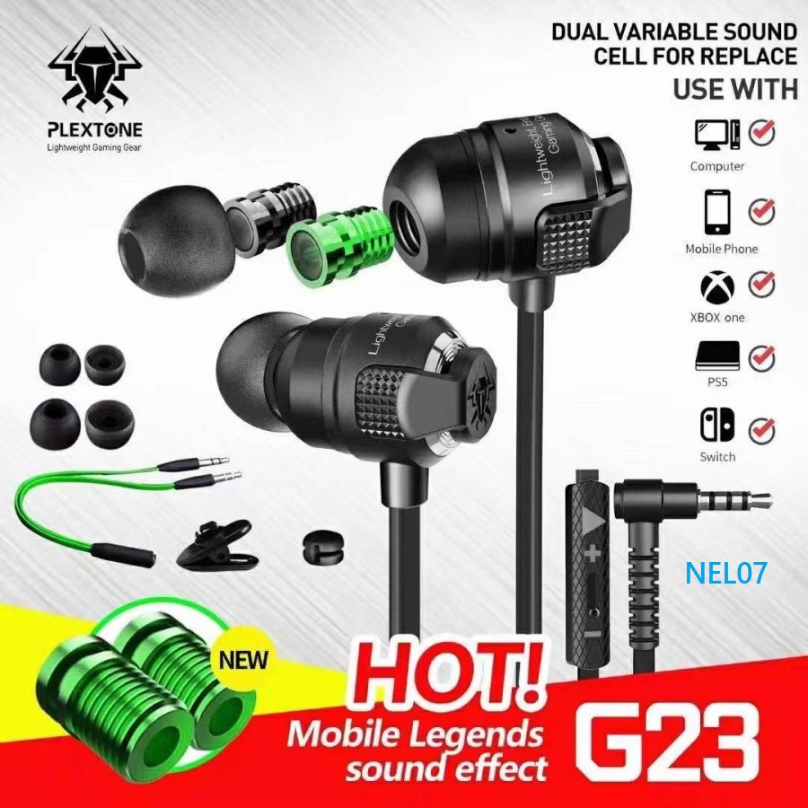 Original Earphone PLEXTONE G23 In-Ear Gaming Headset Gaming Plextone G23