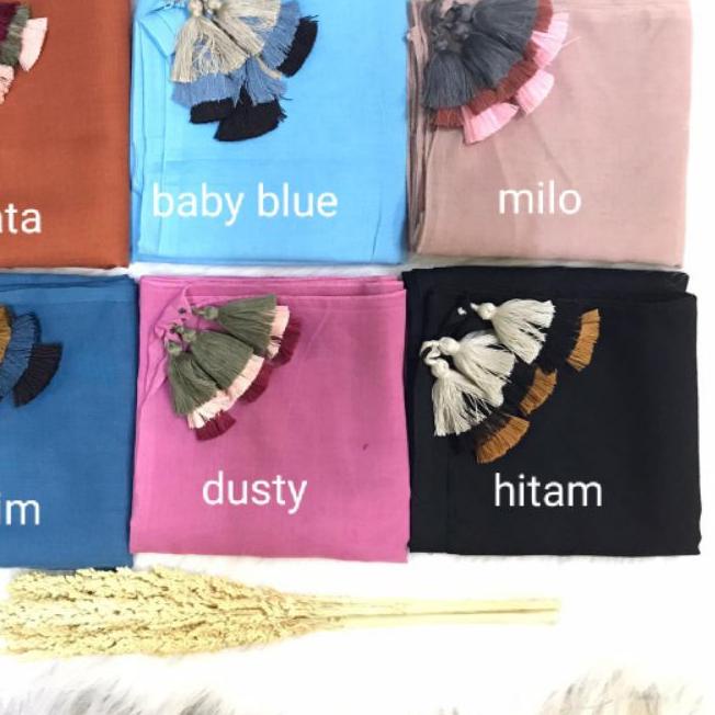 ✬ JILBAB SEGI EMPAT TASSEL TERBARU BAHAN PARIS POLOS ◙