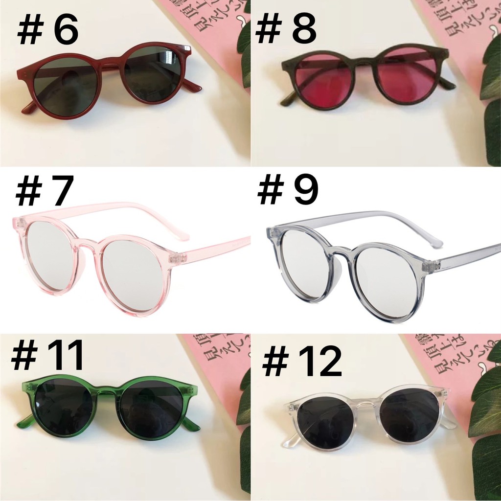 ［Bayar di Tempat］Korean Fashion Bulat Mata Kucing Kacamata Hitam Wanita/Pria Sunglasses