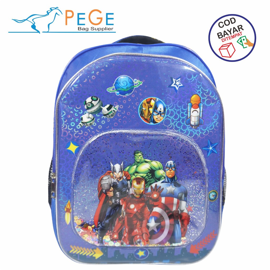 Tas ransel anak perempuan dan laki laki tas fashion karakter embos led - PG 8826