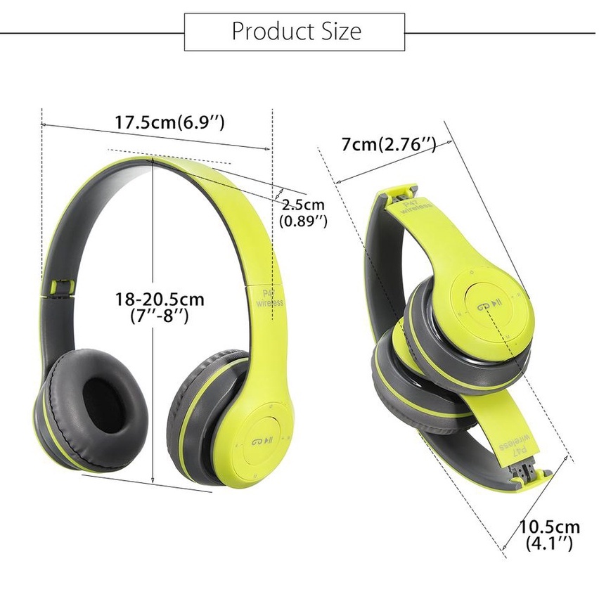 Headphone Bluetooth P47 Wireless Portable Bluetooth Headset Bass Handfree Earphone