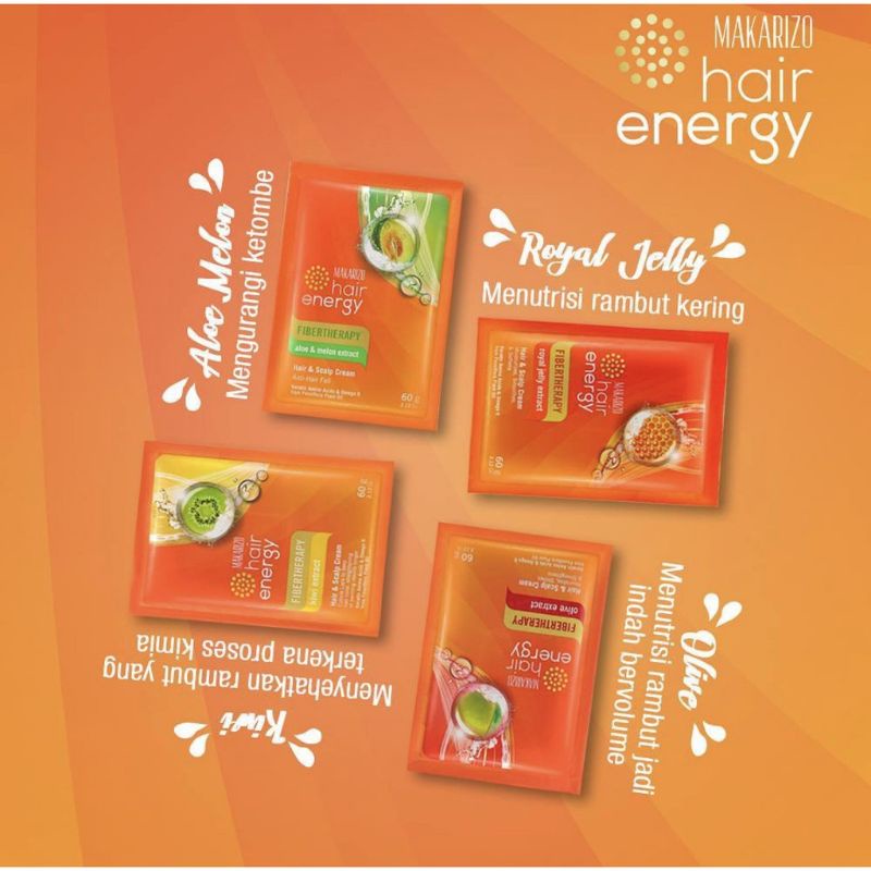 MAKARIZO Hair Energy Creambath Sachet 15 30 60 mL Fibertherapy