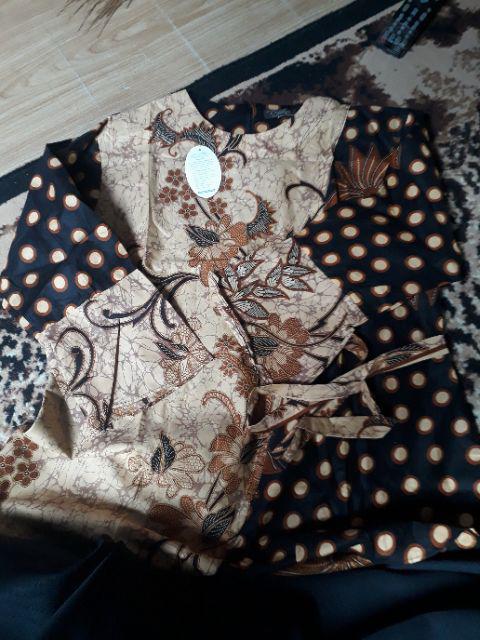 Blus Ziggy Kembang Sogan Polka Tali Atasan Baju Batik Ethnic