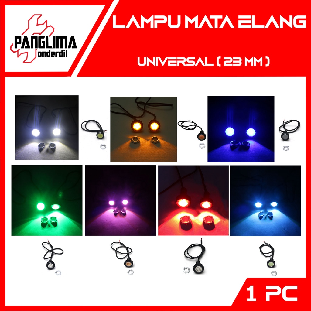 Lampu Sein Mata Elang 23 mm Sen-Dll Eagle Eye 23mm Super Bright-Terang Diam Motor-Mobil 1 Pc Biru-Ice Blue-Hijau-Kuning-Merah-Pink-Putih