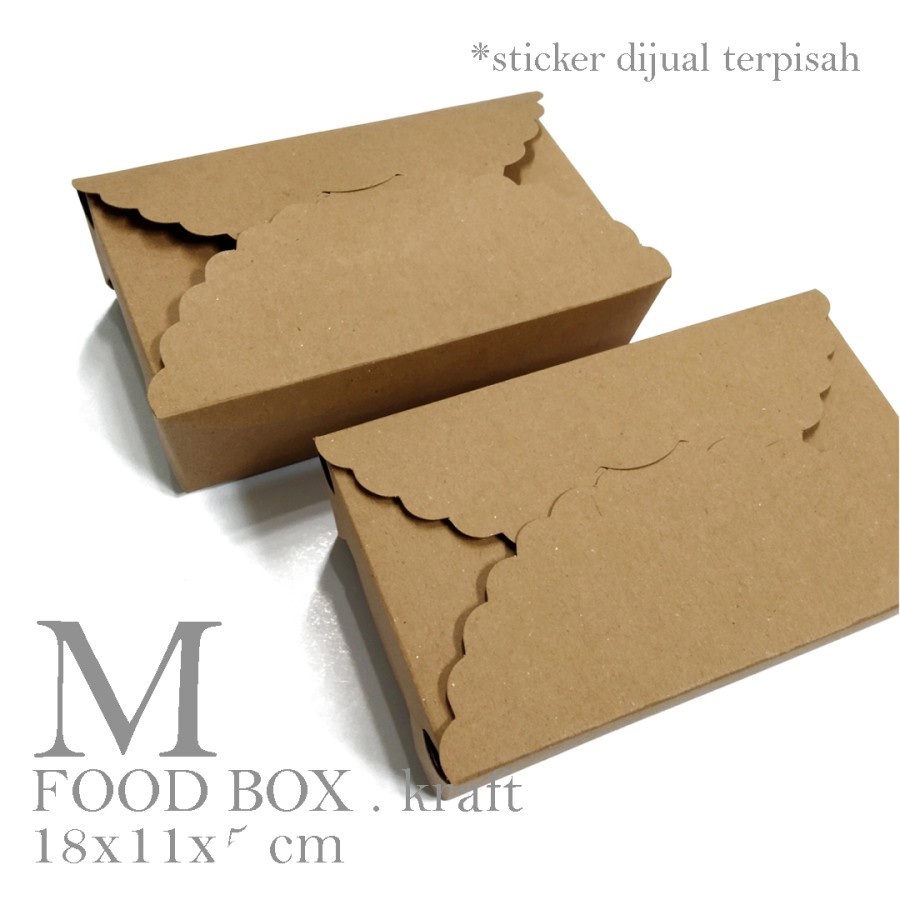 

Lunch Box Size M Kotak Makan Laminasi Paperbox Kardus Kemasan Makanan Food Packaging Coklat 18x10,5x5 isi 10